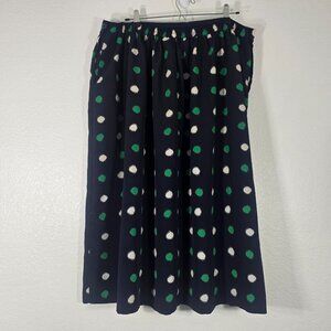 Alfred Dunner Polka Dot Skirt Women Plus Size 22W Blue Pleated A Line Whimsicore